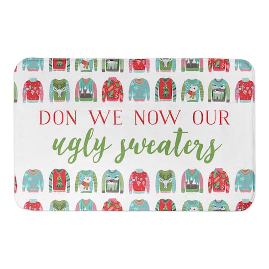 Designs Direct Don Our Ugly Sweaters Bath Mat, 34&#x22; x 21&#x22;